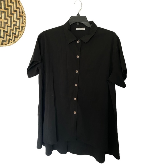 Bryn Walker Black Button Front Tunic - Picture 1 of 6
